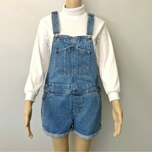 OLD NAVY Oversized Slouchy Light Washed Relaxed Fit Casual Overall Denim Shorts